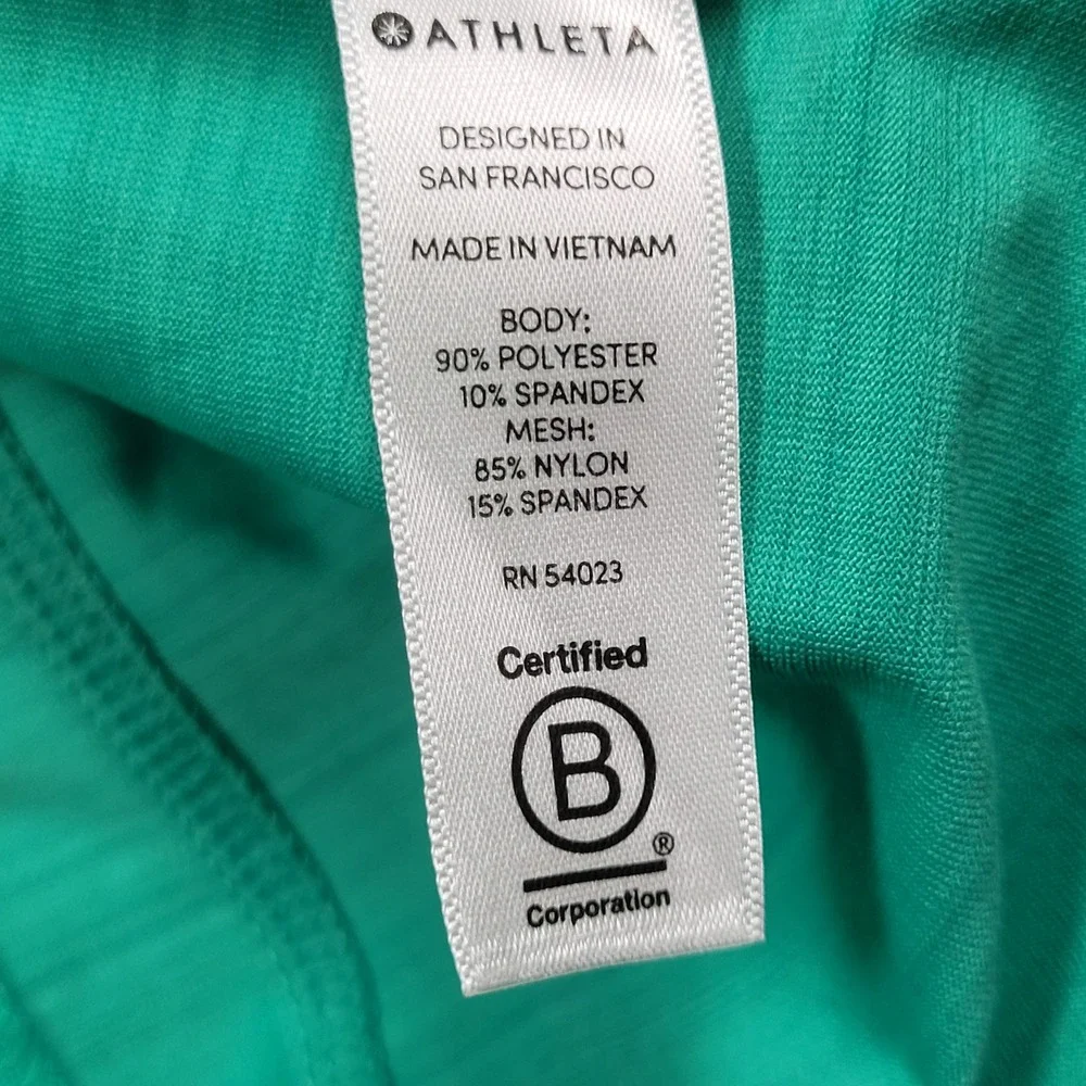 Athleta Womens Green Full Zip Hooded Jacket Thumb Holes 405562-02 Medium